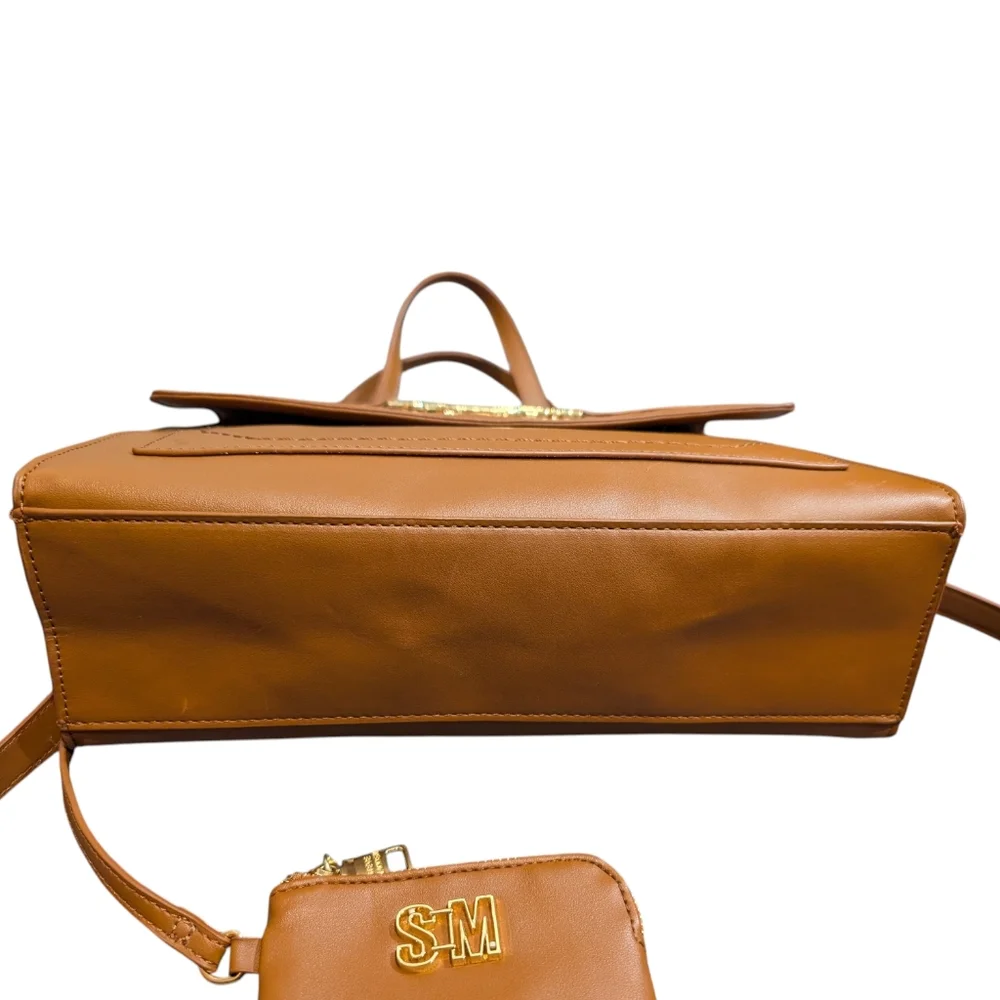 Steve Madden BWinona Crossbody Satchel in‎ Cognac With Detachable Coin Purse